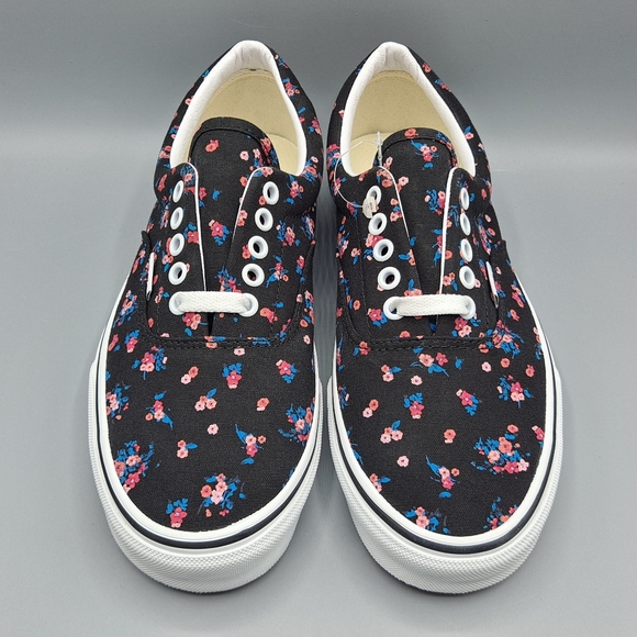 New Vans Era Ditsy Floral Black True White Pink and Blue Flowers Women's Size 10 - Picture 5 of 9